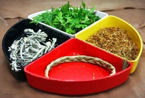 A tray with different types of herbs, including Timmins Police herbs, in it.